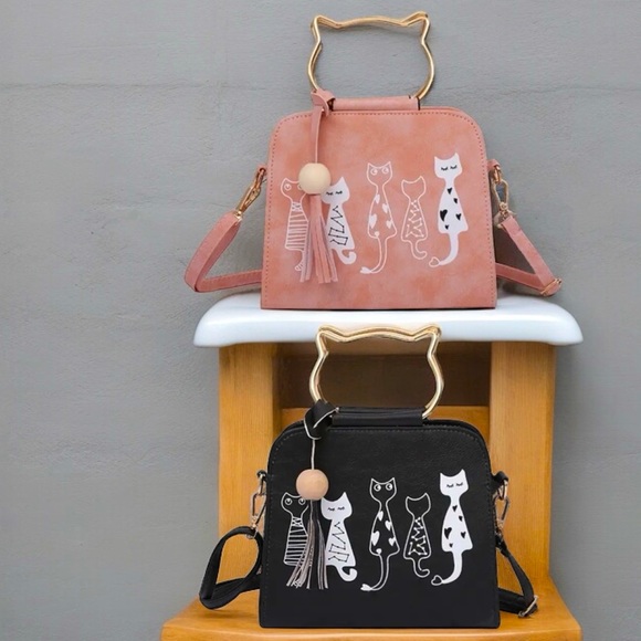 Kawaii Cartoon Cat Satchel Shoulder Bag - Picture 1 of 4